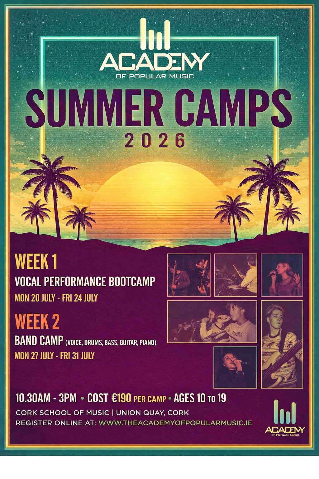 Pop Rock Band Music Summer Camp Cork Ireland Poster